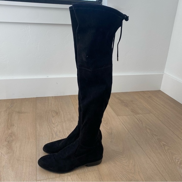 Marc Fisher Women's Humor 2 Faux Suede Over Knee Boots in Black - Picture 3 of 5